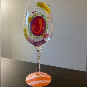 Lolita “Love my letter J” wine glass